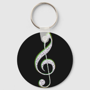 Llavero MÚSICA Esmeralda y Diamond Treble Clef