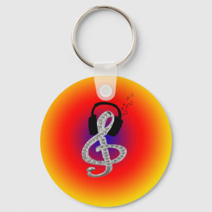 Llavero Música Gclef con las auriculares
