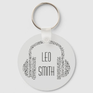 Llavero Música nota auriculares DJ modernos