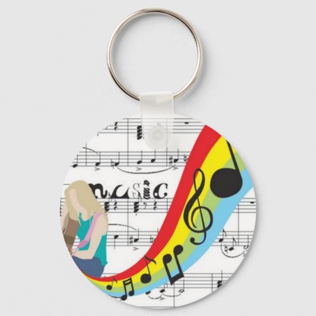 Llavero Música notas colores (Anverso)