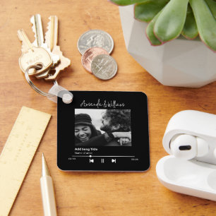 Llavero Música personalizada y foto de canción