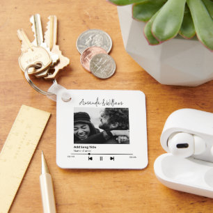 Llavero Música personalizada y foto de canción