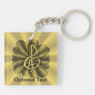 Llavero Música Treble Clef Gold personalizada