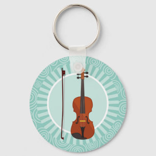 Llavero Música Turquesa Swirl Violin Fun