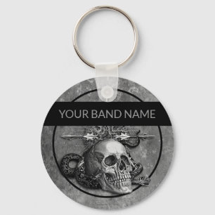 Llavero Músico de música Metalizado Rock Band Merch Skull