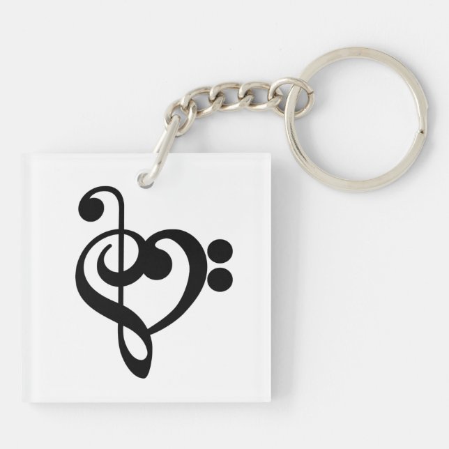 Llavero Músico Música Corazón - Clave de Sol Fa (Atrás)