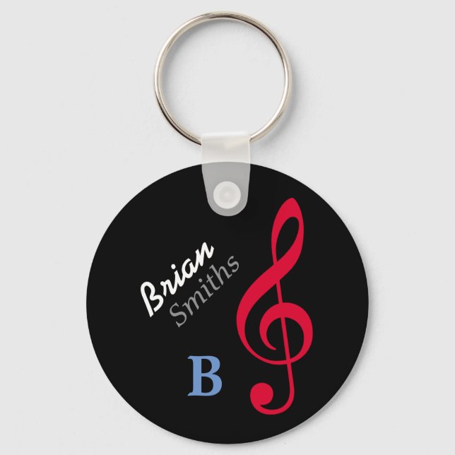 Llavero músico personalizado treble-clef (Anverso)