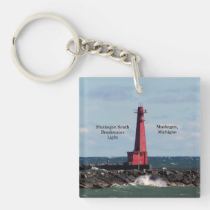 Llavero Muskegon South Breakwater Cadena de llave acrílica