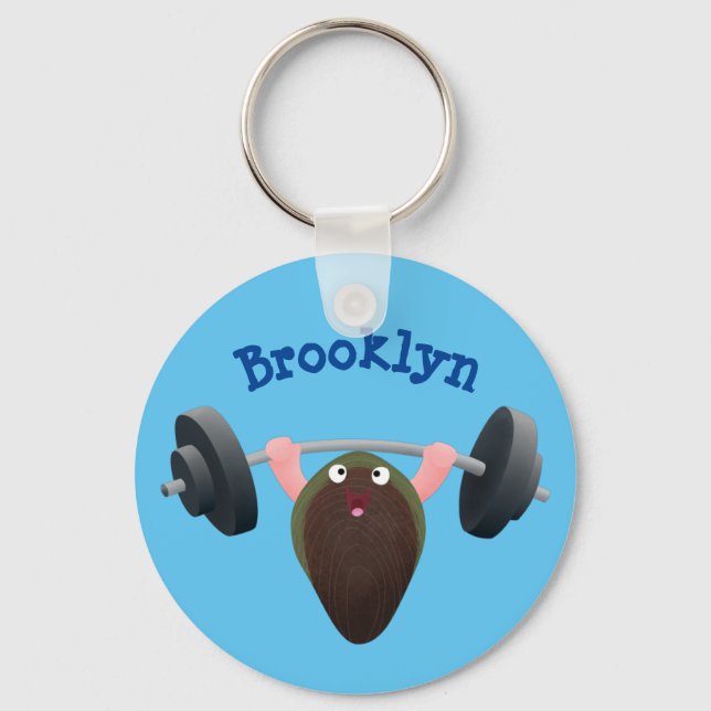 Llavero Mussel gracioso trabajando en ilustracion personal (Anverso)