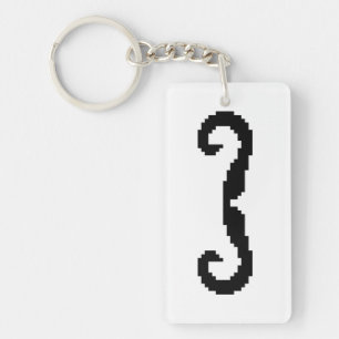 Llavero Mustache de manillar para píxeles de 8 bits