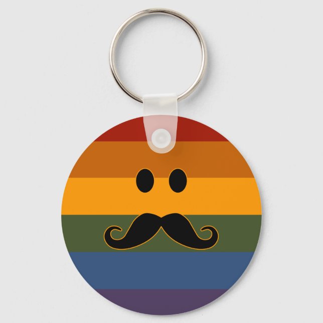 Llavero Mustache Pride personalizado cadena de claves (Anverso)