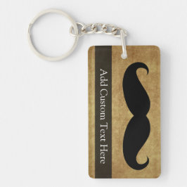Llavero Mustache vintage con Personalizado Textos