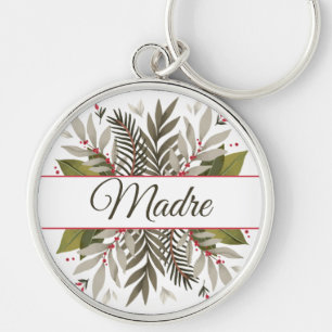 Llavero Muted Floral Floral Frame on white Mom Keychain