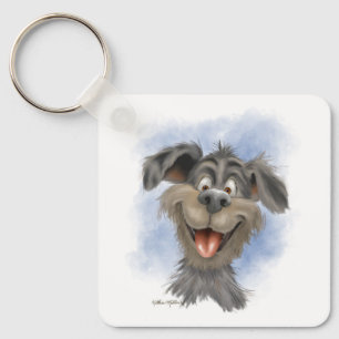 Llavero Mutt sonriente feliz – Dibujo animado de perro lin