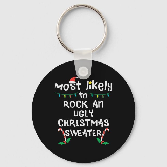 Llavero Muy probable que Rock Feo Navidad Navidad (Anverso)