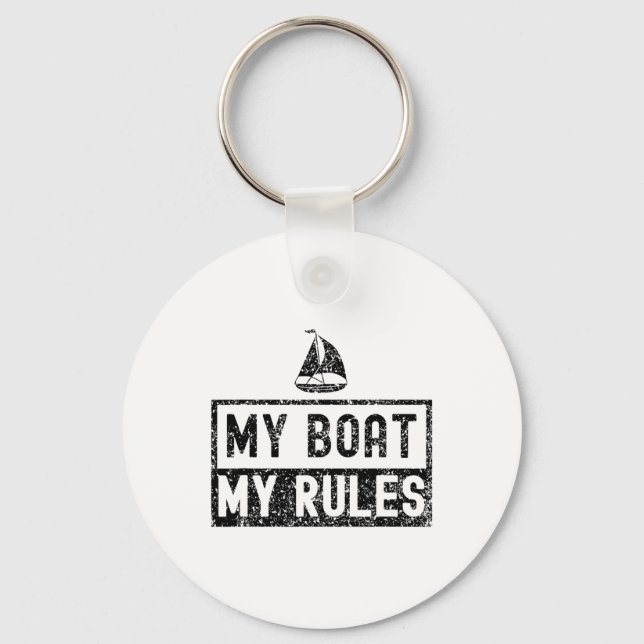Llavero My Boat My Rules Yacht Boating Captain Ship 1  (Anverso)
