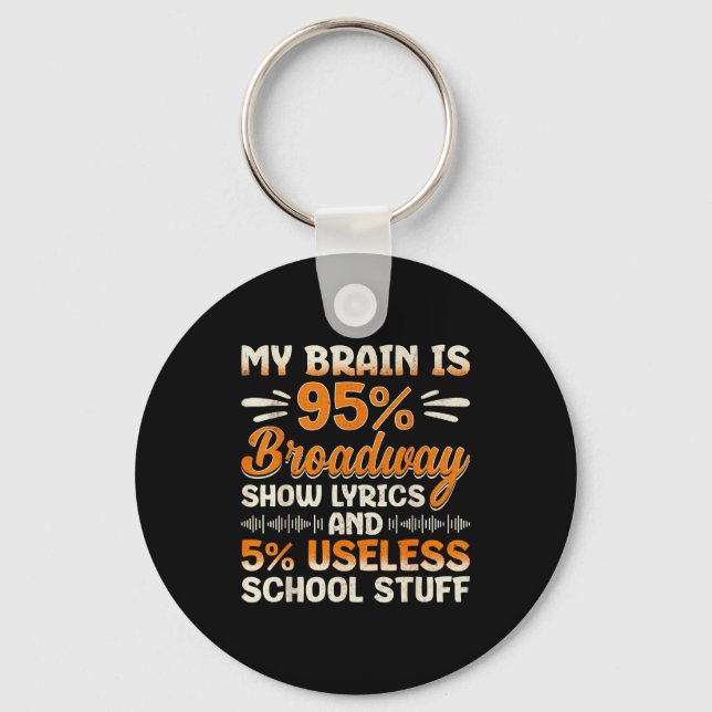 Llavero My Brain Is 95% Broadway Lyrics Nerd Musical Theat (Anverso)