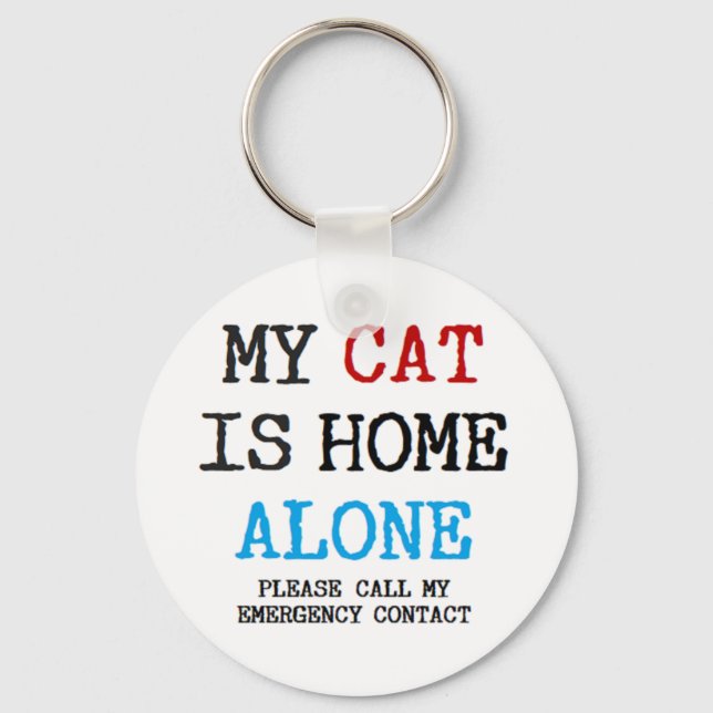Llavero my cat is home alone (Anverso)