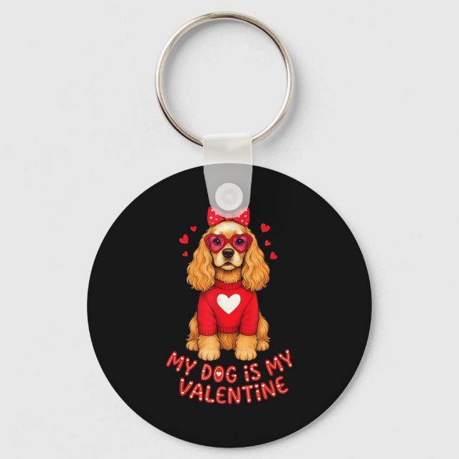 Llavero My Dog Is My Valentine American Er Spaniel Heart G (Anverso)