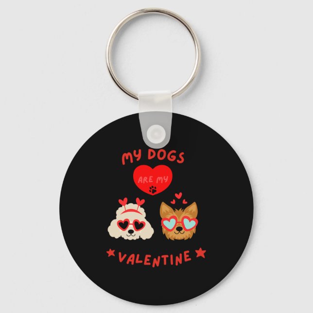 Llavero My Dogs Are My Valentine  (Anverso)