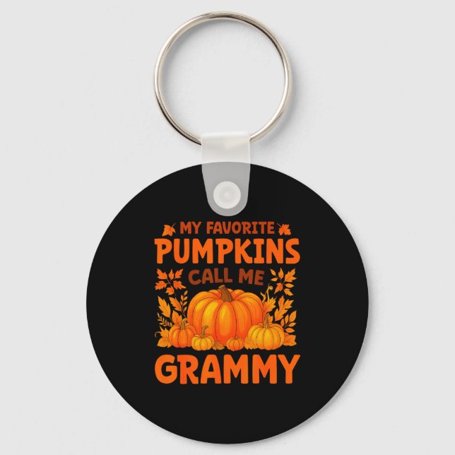 Llavero My Favorite Pumpkins Call Me Grammy Thanksgiving  (Anverso)