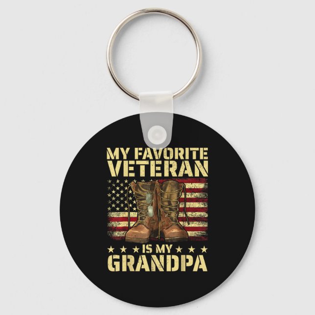 Llavero My Favorite Veteran Is My Grandpa Grandfather Vete (Anverso)