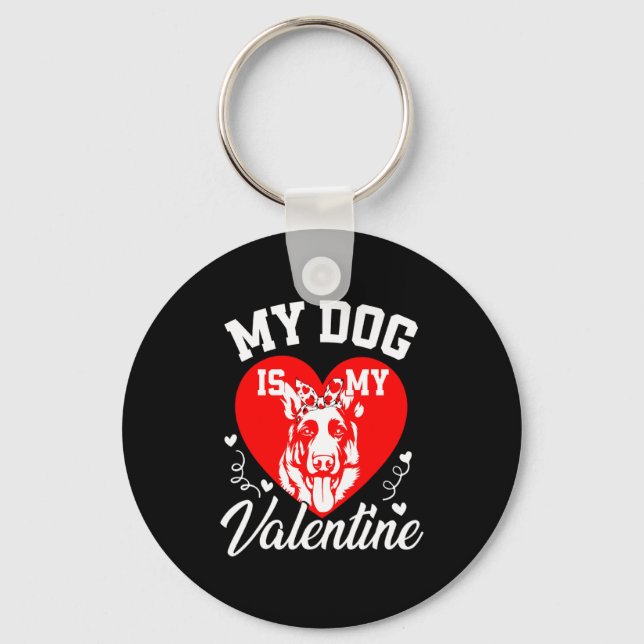 Llavero My German Shepherd Is My Valentine Dog Lover Valen (Anverso)
