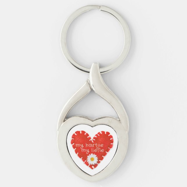 Llavero My Hartjie My Liefie Applit Heart and Daisy (Anverso)