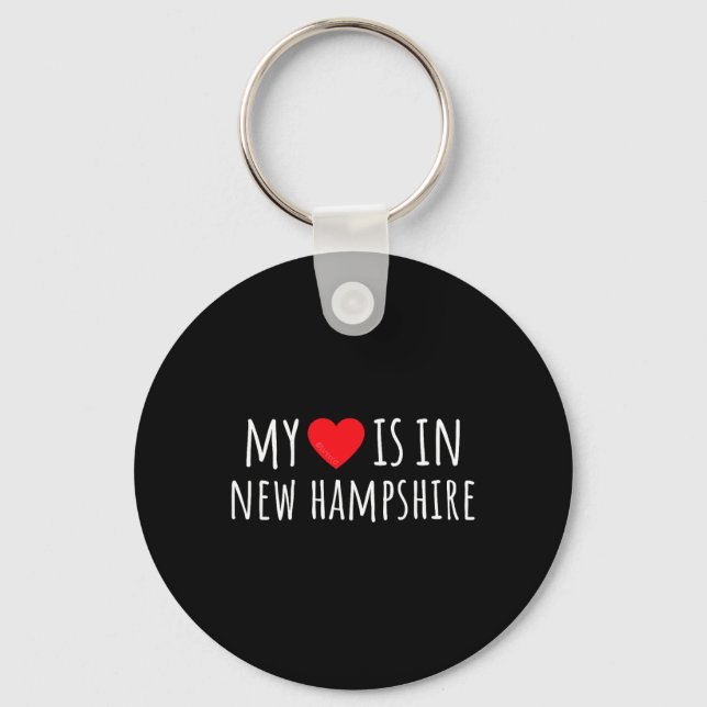 Llavero My Heart Is In New Hampshire Cute American State  (Anverso)