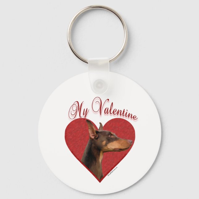Llavero My Red Doberman Valentine (Anverso)