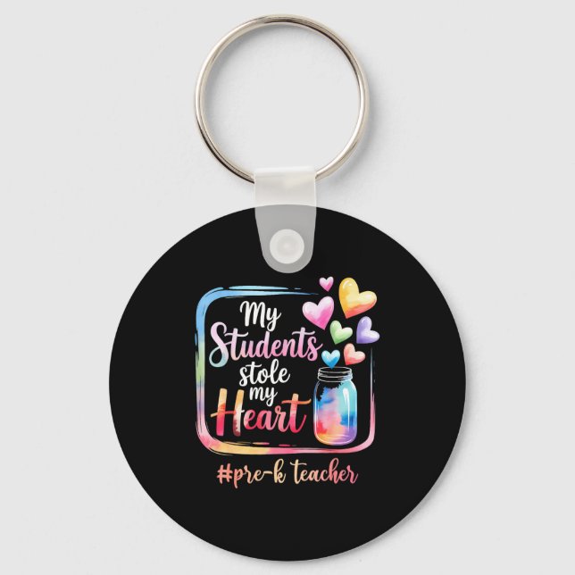 Llavero My Student Stole My Heart Pre-k Teacher Valentine  (Anverso)
