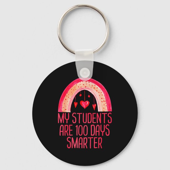 Llavero My Students Are 100 Days Smarter Rainbow Valentine (Anverso)