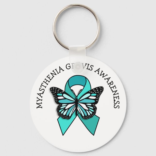 Llavero Myasthenia Gravis Awareness Ribbon Butfly (Anverso)