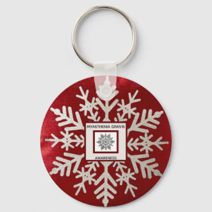 Llavero Myasthenia Gravis Red Snowflake Awareness Keychain
