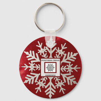 Llavero Myasthenia Gravis Red Snowflake Awareness Keychain