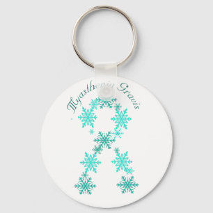 Llavero Myasthenia Gravis Snowflake Ribbon Key