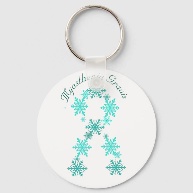 Llavero Myasthenia Gravis Snowflake Ribbon Key (Anverso)