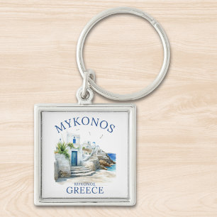 Llavero Mykonos in Watercolor Bliss