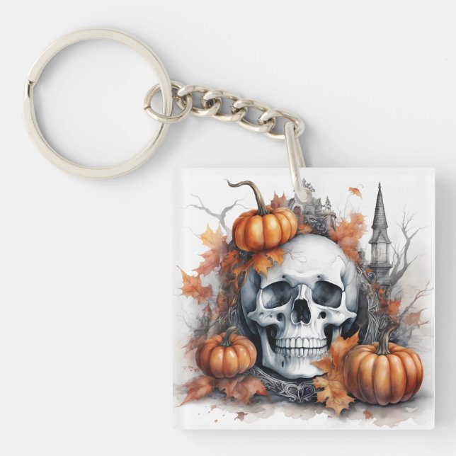 Llavero Mystic Halloween Gothic Skull Art Mystical (Frente)