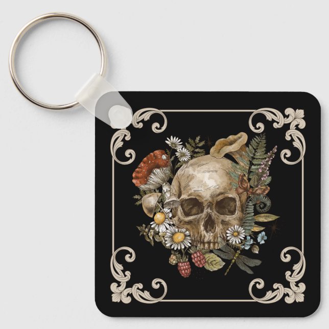 Llavero Mystic Skull Vintage Black Keychain (Anverso)