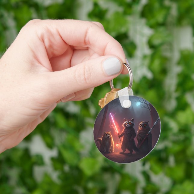 Llavero Mystical Forest Battle Animals Art (Mano)