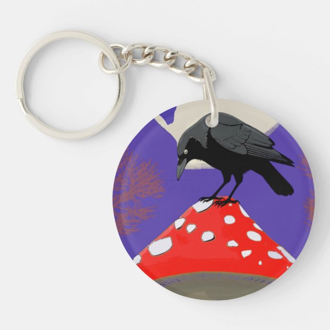 Llavero 🗝️ **Mystical Raven Acrylic Keychain (Frente)