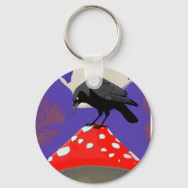 Llavero 🗝️ Mystical Raven Round Keychain