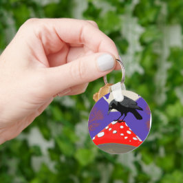 Llavero 🗝️ Mystical Raven Round Keychain