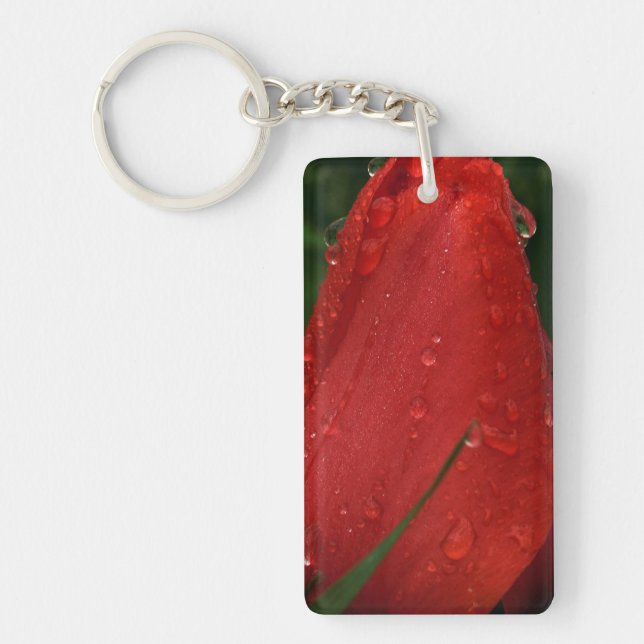 Llavero Mystique Dark Botanical Red Tulip Keyring (Frente)