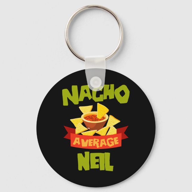Llavero Nacho Average Neil Cumpleaños Divertido Personaliz (Anverso)