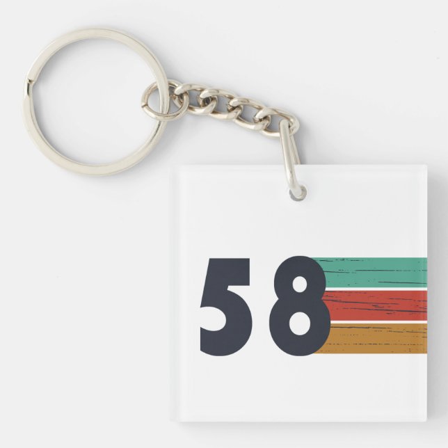 Llavero nacido en 1958, cumpleaños vintage (Frente)