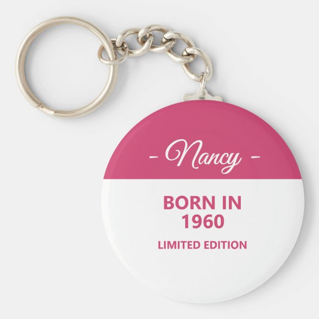 Llavero Nacido en 1960 Vivificante cumpleaños (Frente)