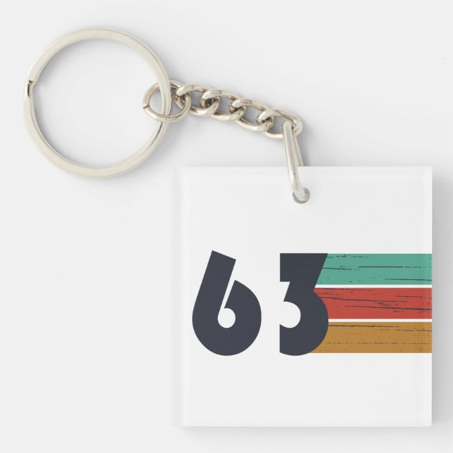 Llavero nacido en 1963 regalo de cumpleaños vintage (Frente)