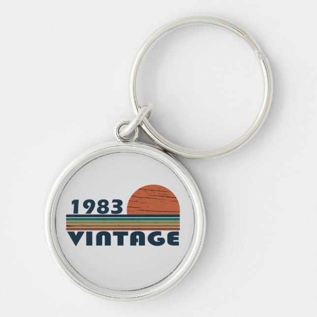 Llavero Nacido en 1983, es un cumpleaños vintage (Frente)